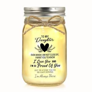 Gift for Daughter, Daughter Birthday Gifts from Mom Dad, Mother Daughters Gift, Daughters Gifts Mother's Day Graduation Decorative Jar Light Night