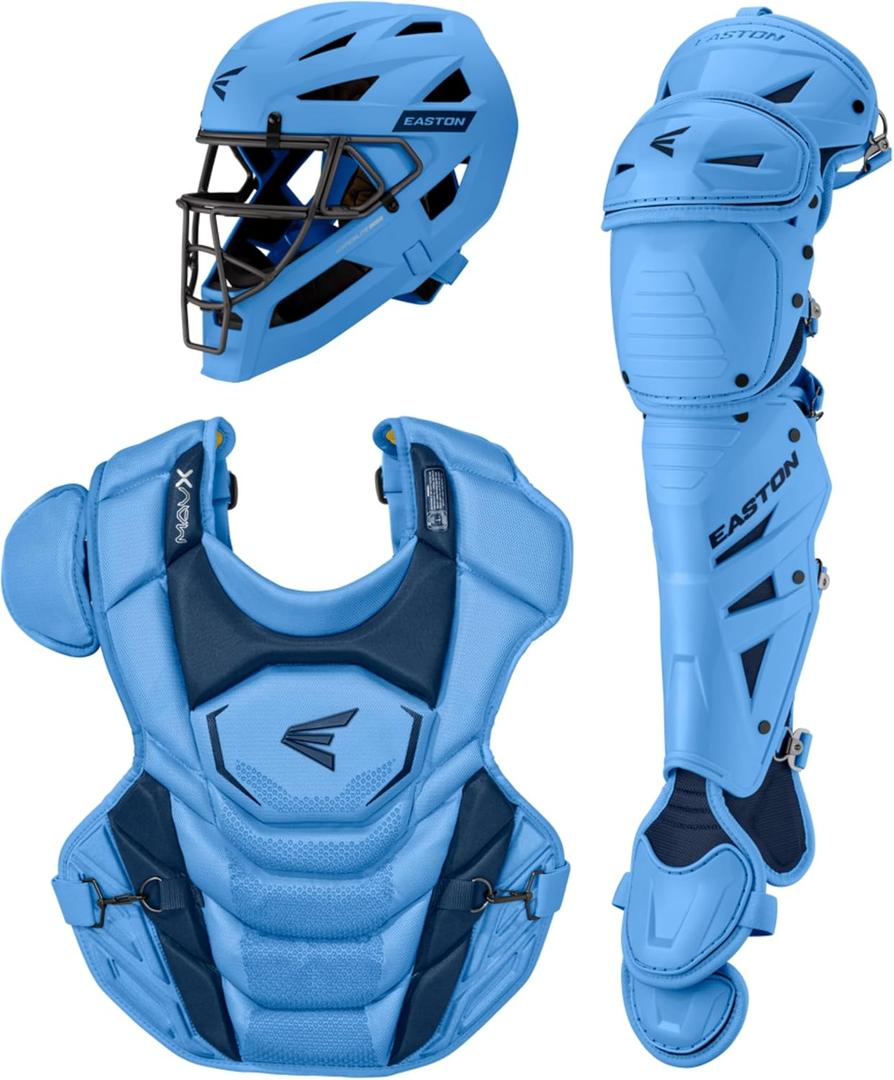 Easton | MAV X Series Baseball Catchers Set | NOCSAE Certified | Adult, Intermediate, Youth Sizes | Multiple Colors (Columbia Blue / Navy)