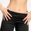 MakeMeChic Women's Y2k Wide Leg Ruched Foldover Drawstring Pants Low Waist Palazzo Trousers (Black, S)