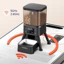 Dual Chamber Automatic Cat Feeder, Smart WiFi Pet Food Dispenser with 2.4&5G WiFi App, Custom Schedule & Portion Control for Dry Food and Treats, 4L, Black