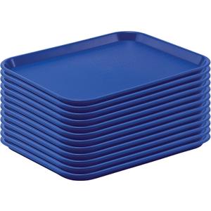 12"x16" Blue Plastic Foodservice Cafeteria Fast Food Tray, 12/pk - (29A-140)