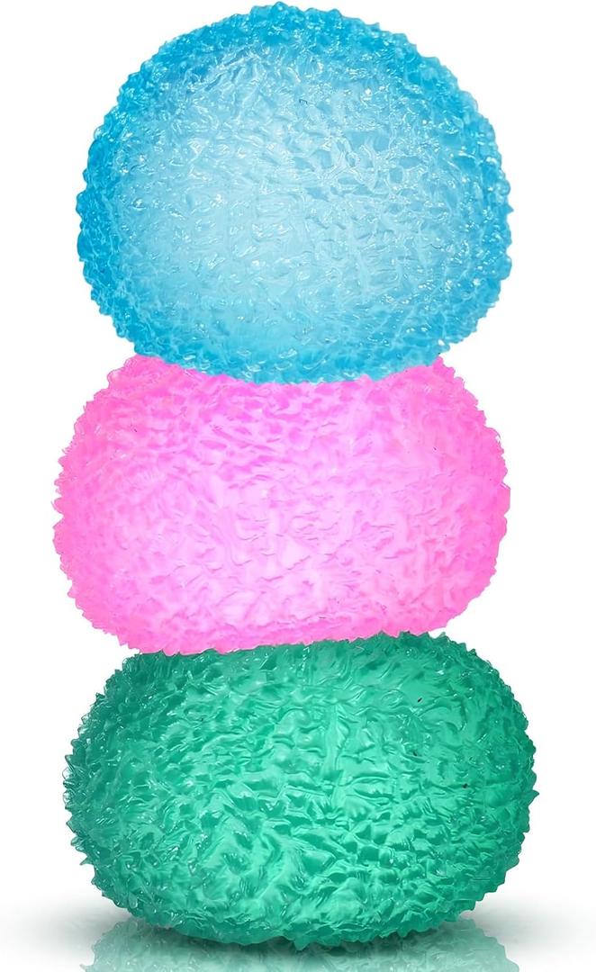 3pc Stress Balls for Adults, Squishy Ball Sensory Textured Memory Gel Fidget Toys for Kids/Adults Hand Exercises, Valentines Day Party Favors Anxiety Relief Squeeze Ball(1.80), 2 x 2.3 x 1.4 inches