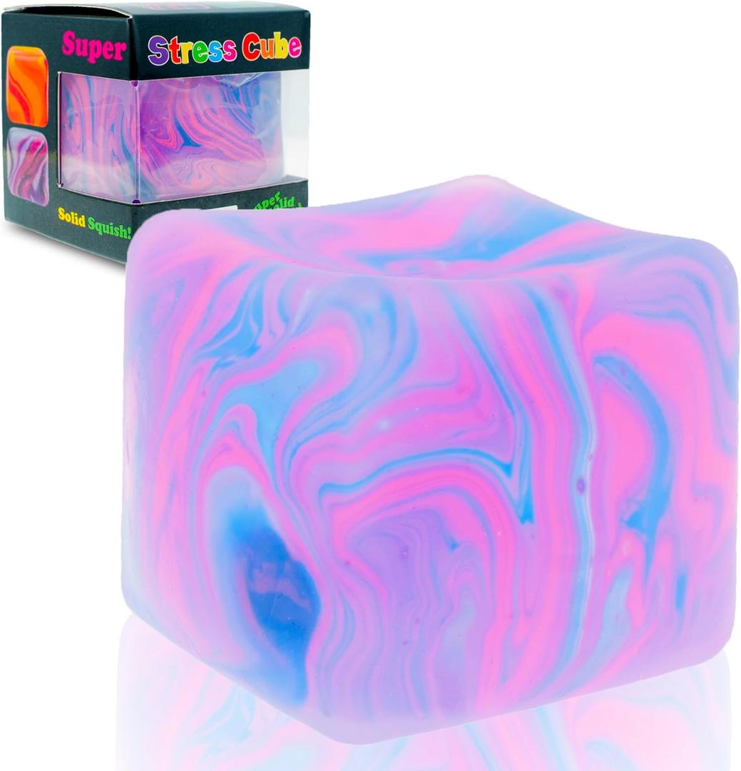 Stress Cube for Kid & Adults, Gel Filled Squishy Toys for Kids Stress Relief - High Density Squeeze Balls for Students Calming, Fidgets for Classroom Prize Toys
