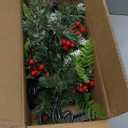 30 Inch Christmas Table Centerpiece with 3 Candle Holders, Christmas Centerpieces for Dining Table, Red Berry Pinecone Snowy Pine Cypress Metal Base Xmas Winter Tabletop Decor, Fire Retardant&Foldable