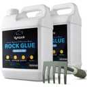 Mulch Glue for Landscaping, 2 Gallon Rock Glue with Rake, Ready to Use | Fast Drying, Strong Hold, Clear Finish for Mulch, Gravel & Decorative Rocks, Ideal for Garden Beds & Borders