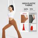 baleaf Women's Flare Leggings with Zipper Pockets Crossover High Waist Bootcut Yoga Pants Tummy Control Bell Bottom Leggings (XXL)