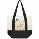 Amylove Canvas Tote Bag with Pockets Duty Canvas Sublimation Blank Small Bag Mini Reusable Tote for Crafts DIY(13" X 11",Black Color,1 Pcs)