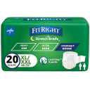 FitRight Extended Wear Stretch Brief, Overnight Absorbency, Size 2, 40 to 70" Waist, 20 Count