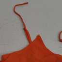Women's Adjustable Strappy Split Summer Beach Casual Midi Dress (Medium, Orange)