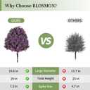 BLOSMON Purple Artificial Outdoor Plants, Faux Cedar Topiary Tree, Set of 2
