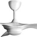 reiga 52 Inch Smart White Ceiling Fan with Light and Remote, ETL Listed Quiet DC Motor 3 Blade Indoor Outdoor Ceiling Fans for Bedroom Living Room Patios