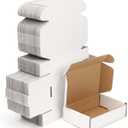 WIFTREY 100 Pcs Shipping Boxes 5.91X3.94X1.57, White Corrugated Cardboard Box for Shipping Small Business, Gift Packing, Mailing