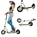 Aero Big Wheels Kick Scooter for Kids 6+, Teens & Adults | Light Up Wheels, Hand Brake, Rubber Deck Mat & Shock Absorption | Foldable & Height Adjustable