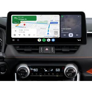 Car Radio for Toyota Rav4 2019-2022: 12.3" HD Touchscreen Stereo with Wireless CarPlay Android Auto Bluetooth 5G WiFi GPS FM RDS SWC Backup Camera