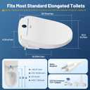 Bidet Toilet Seat, Electric Smart Elongated Heated Toilet Seat with Instant Warm Water & Dryer, Multiple Spraying Modes, Self-Clean Nozzle,Remote Control, Night Light, Soft Closed Toilet Lid