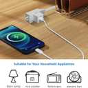 2 x TiFFCOFiO Indoor Extension Cord, 2 Prong 15 Feet Extension Cord, 3 Polarized Outlets with Safety Slide Windows,13A/1625W, 16 AWG, 1 Pack