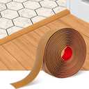 Floor Transition Strip Self Adhesive Floor Cover Strips Laminate 2" Wide Vinyl Flat Divider Transitions Elegant Wood Grain Design (5cm, 10Ft, Light Brown)