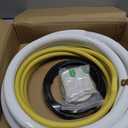 TAUROX 13FT Mini Split Line Set 1/4" & 1/2" O.D Copper Pipes Tubing and 3/8" White Thickened PE Insulation Coil, for Mini Split Air Conditioning or Heating Pump Equipment and HVAC with Flared Nuts.