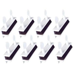 QCAA Sliding Window Security Lock with Vinyl Lining, Child Proof Lock, Aluminum, White, 8 Pack, Made in Taiwan