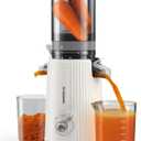 ACOQOOS Juicer Machines, Juicers Whole Fruit and Vegetable with 4.3" Feeding Chute, Easy to Clean Cold Press Juicer with 2 Cups, Masticating Juicer White