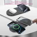 40W Wireless Charging Pad,Dual 20W Charging mat for Apple iPhone 16 15 14 13 12 11 Pro/Max/Mini/Plus/XS/XR,Airpods 4/3/Pro,2 in 1 Wireless Phone Charger for Samsung,Pixel,Xperia(with PD Adapter)