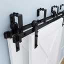 ZEKOO 10FT Double Track Bypass Sliding Barn Door Hardware Kit for 2 Doors, Bypass Barn Door Track Kit, Low Ceiling, Easy Instal, I Shape Hanger, Fit 60" Wide Door Panel
