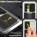 Compatible For Samsung Galaxy S24 Ultra Metal Case,Heavy Duty Dust Proof Military Grade Rugged Case with Sliding Camera Cover and Built-in Foldable Kickstand with Full-Body Bumper Cover (Silver)