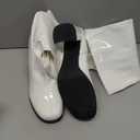 Women's Go Go Boots Over The Knee Block Heel Zipper Boot (8.5, White)