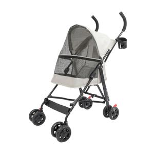 Pet Travel Stroller 22 * 18 * 38in, Pet Stroller Made of Oxford Cloth, Spray Molding Foldable, Small Dog Cat Cage Jogger Travel Carrier Breathable and Visible 22 Lbs Capacity(Gray)