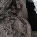 MAXYOYO Folding Sofa Bed, 2 in 1 Convertible Sofa to Lounger Comfy Single Bean Bag Chair for Adults, Floor Sleeper Couch with Handle, Faux Fur Couch Bed for Living Room Bedroom, Black