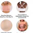 SHAPERMINT Strapless Bra - Bandeau top, Strapless Bras for Women, Plus Size Lingerie for Women, Free Clear Bra Straps (White, S)