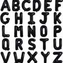 TONIFUL 52 Pieces 16 Inch Black Letter A-Z Balloons,Custom Phrase Mylar Foil Alphabet Letter DIY Personalized Phrase Banner for Birthday Anniversary Celebration Graduation Party Halloween New Year, Black 