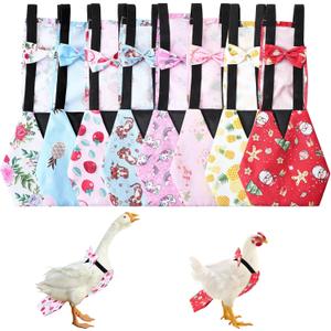 8 Pcs Chicken Diapers Bird Diaper Reusable Duck Diapers Waterproof and Adjustable Chicken Accessories Poultry(M)