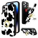TopPerfekt Compatible with iPhone 14 Pro Wallet Case with Card Holder, 360Rotation Finger Ring Holder Kickstand Protective RFID Blocking PU Leather Pattern Double Buttons Flip 6.1" Floral
