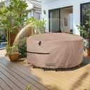 ULTCOVER Round Patio Furniture Cover - Outdoor Waterproof Table with Chair Set Cover 76 inch