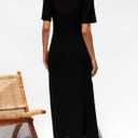 PRETTYGARDEN Womens Eyelet Cover Up Dress 2026 Summer Vacation Resort Maxi Dresses Beach Short Sleeve Hollow Out Sundress (Black, S)