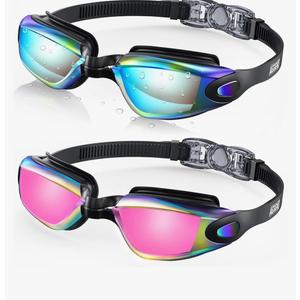 Aegend Swim Goggles, 2 Pack Swimming Goggles No Leaking Adult Men Women Youth, Color: Aqua & Bright Rose