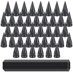 Spike Lug Nut Covers, Screw On 33mm x 4 3/4" Thread On Spike Lug Nut Covers, Plastic Pointed Screw-on Lug Nuts Cover for Semi Trucks (Pack 40pcs)