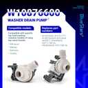 BlueStars W10876600 W10727777 Washer Drain Pump - Compatible with Whirlpool, Maytag Bravos XL MVWB835DW1, Kenmore, Crosley Washing Machines - Replaces W10876600VP, B25-3A04, AP6004933, PS11738156