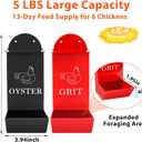 2Pack Chicken Grit Feeder, Metal Oyster Shell Feeder with Lid, Hanging Gravity Chicken Poultry Feeders Trough, Coop Accessories Supplies