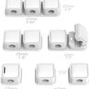 2 x Magnetic Cable Clips, 6 Pack 10-Slot Cord Organizer, Strong Phone Charging Cable Holder Clips, Wire Charger Keeper for Desk, Nightstand, Kitchen Appliances, Office Supplies (White)