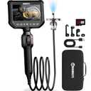 Two-Way Articulating Borescope Camera with Light, KAIWEETS 0.33in Industrial Endoscope Camera with Light, 5FT Flexible Snake Inspection Scope for Automotive and Aircraft Mechanics