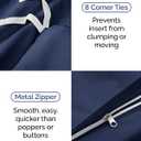 Duvet Cover Twin/Twin XL Size Set - Extra Soft Twin/Twin XL Duvet Cover 68" x 90" with 1 Pillow Sham - Hotel Luxury, Easy Care, Fade Free with Zipper Closures & Ties - Comfy & Breathable (Navy Blue)