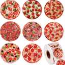 Blulu 600 Pieces Pizza Stickers Roll Realistic Pizza Stickers Italian Food Party Decoration for Classroom Reward Party Gift Favors Crafts DIY Bakery Box Sealing