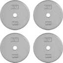 CAP Barbell Standard 1-Inch Cast Iron Weight Plates - Singles & Sets | 1.25-50 lbs | Multiple Options (Gray)