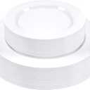 SETUP 60-Piece White Plastic Dinnerware Set  30 10.25" Dinner & 30 7.5" Salad Plates  Heavy-Duty Disposable for Weddings, Catering, Parties