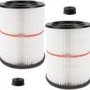 17816 Filter for Craftsman Shop Vac Air Filter, Replacement for Craftsman Wet Dry Vac Filter for Craftsman 9-17816 Vacuum Filter 5 6 8 12 16 Gallon and Larger Vacuum Cleaner 2 Pack (White)