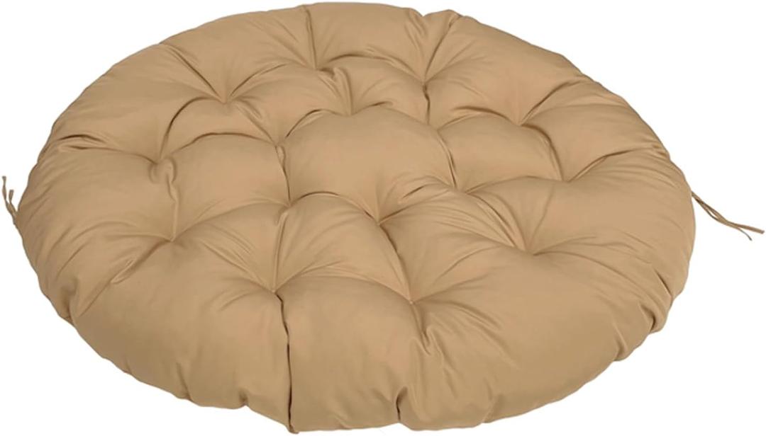 Papasan Chair Cushion,Outdoor Waterproof Cloth Hammock Chair Pillow PadRound Cushion for Wicker Chair,Garden Swing Cushion Replacement(Size:Round 36",Color:Khaki)