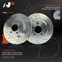 A-Premium 11.81 Inch (300mm) Rear Drilled and Slotted Disc Brake Rotors