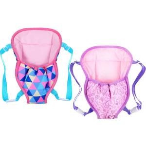 Sumind 2 Pieces Baby Doll Carrier Backpacks Doll Carrier Front Storage Bags with Straps Fit for Dolls from 14 to 18 Inches(Geometry and Heart Style)